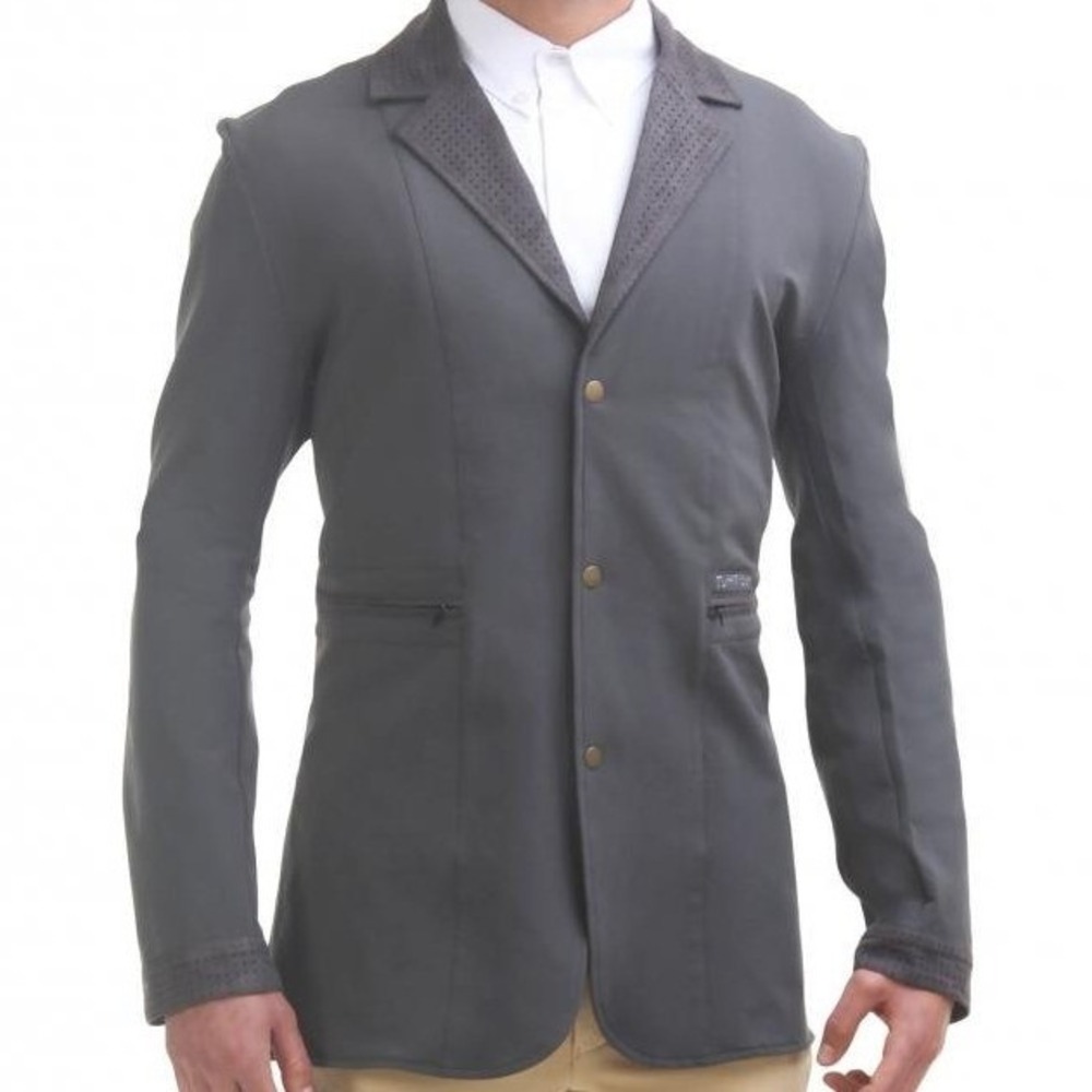 TuffRider Mens Oslo Show Coat Size XL Charcoal Equestrian Performance Jacket